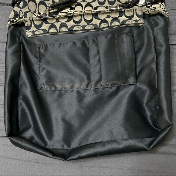 Coach Gallery Signature Tote Shoulder Bag Black and Tan Canvas and Leather - Picture 10 of 16